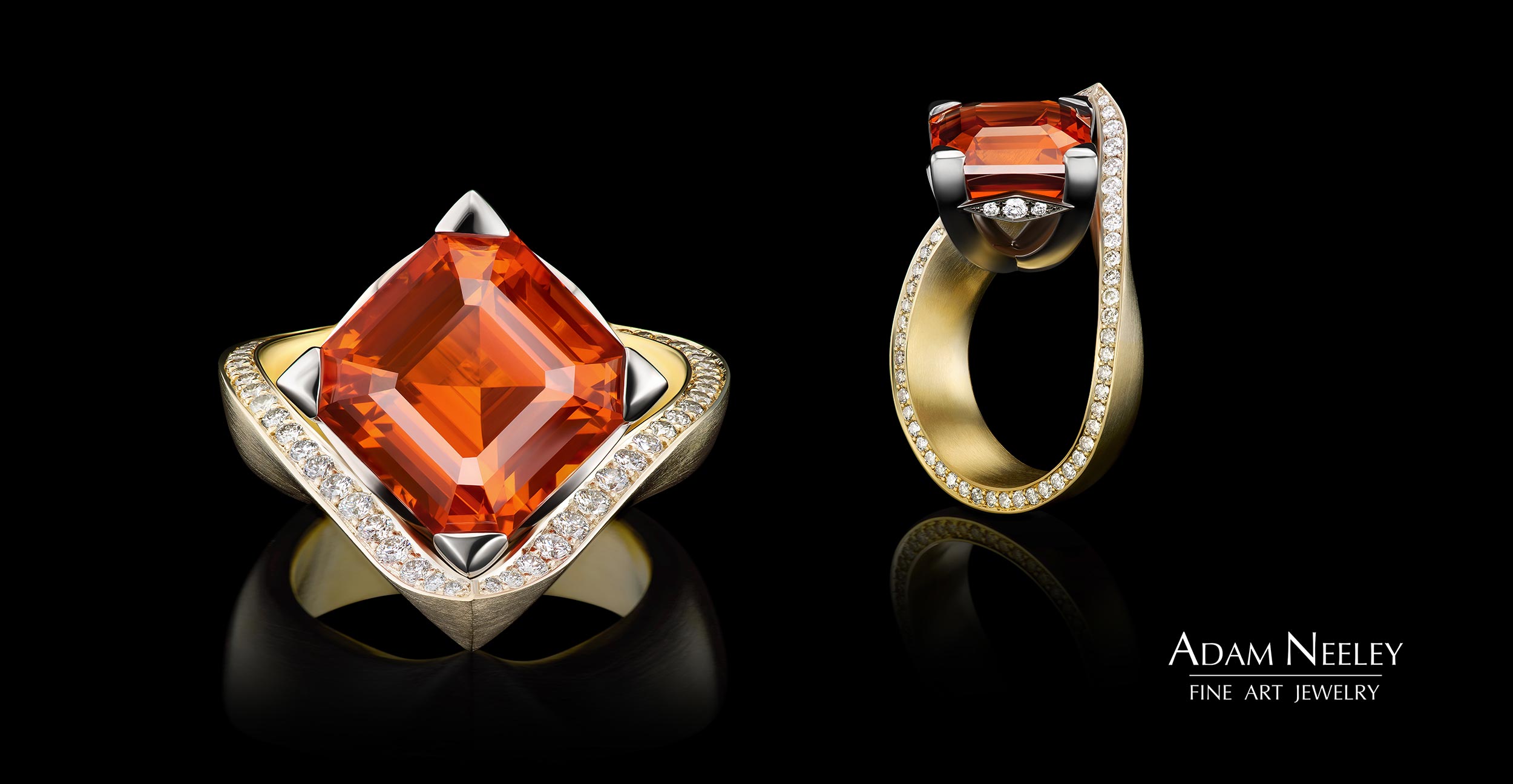 New York commercial jewelry photographer, still life photography Adam Neeley gemstone gold ring